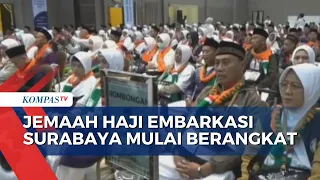 Keberangkatan 371 Jemaah Haji Kloter Pertama Embarkasi Surabaya ke Tanah Suci