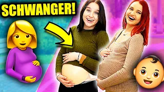 1 Tag lang SCHWANGER  mit Schwester !😳🤰- Celina