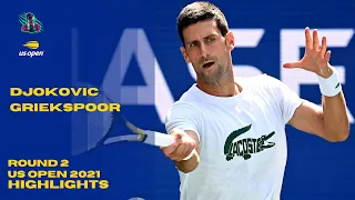 Novak Djokovic vs Tallon Griekspoor (R2) US Open 2021 Highlights