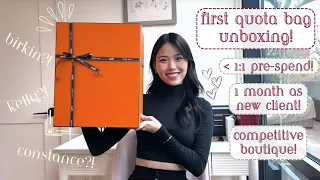 UNBOXING MY FIRST QUOTA BAG!! 🧡🐴 Birkin, Kelly, Constance?! Fast and lower pre-spend Hermes journey!