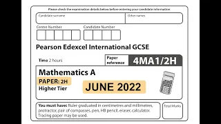 IGCSE Mathematics June 2022 - 4MA1/2H
