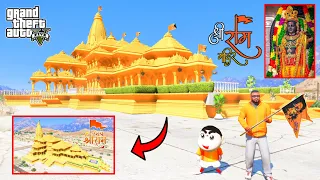 Franklin & Shinchan Going To Ram Mandir In GTA 5 || Ram Mandir In GTA 5 JNK GAMER