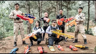 LTT Game Nerf War : Couple Warriors SEAL X Nerf Guns Fight Mr Close Battle To Destroy Opponents