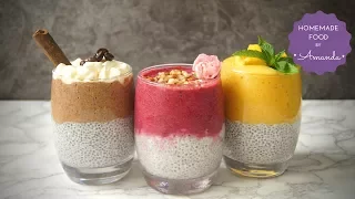 Chia Seed Pudding 3 Ways (Easy & Healthy Breakfast Idea) | Homemade Food by Amanda