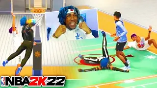 I GOT ONE OF THE RAREST CONTACT DUNKS IN THE GAME!! MY SLASHER IS INSANE! NBA 2K22 PARK GAMEPLAY