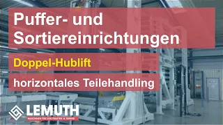 Doppelhublift / Sortier- und Puffereinrichtung waagerecht