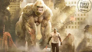 《狂暴巨兽》：大猩猩基因突变，变成力大无穷的怪兽，肆意毁灭城市