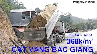 Cát vàng Bắc Giang - Đổ bê tông 360k/m³ về đến Km34-QL.4A