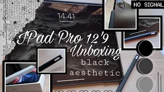 Ipad pro 12'9 M1 ASMR unboxing✨️🖤(Black aesthetic)