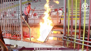 شـــاهد.. أعمال شغب كبيرة بعد لقاء شباب قسنطينة و إتحاد العاصمة