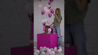 Birthday surprise box #shorts #balloon #event #partydecor #art #pink