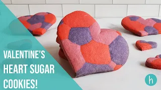 Valentine's Heart Sugar Cookies - Marbled Mosaic Pattern!
