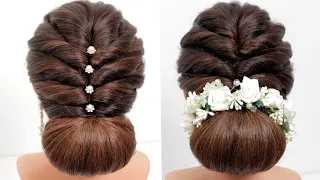 Party hairstyles. Hairstyles for medium&long hair. Low bun. Bridal hairstyle [Hair tutorial]