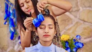 Nelly's gentle whispering ASMR massage & hair braiding with Fernanda for sleep & relaxation