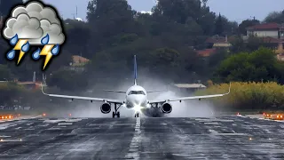 ⚡ Severe Weather Landings and Go-Arounds ☔ in Corfu
