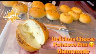 Delicious Homemade Fresh Cheesy Potato Buns😋