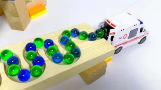 Marble Run ASMR ♫ HABA Slope & Wooden Track, Ambulance Car, Wooden Slope, マーブルラン ASMR