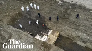 Aerial video shows mass grave on New York City's Hart Island amid coronavirus surge