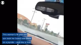 Kid takes moms car on joyride