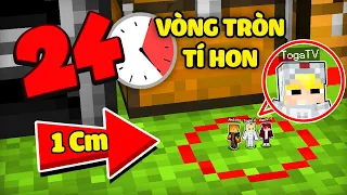 TÔ GÀ THỬ THÁCH 24H SINH TỒN TRONG VÒNG TRÒN TÍ HON 1CM TRONG MINECRAFT*TÔ GÀ SINH TỒN SIÊU NHỎ