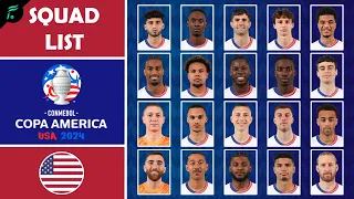 🇺🇸 UNITED STATES LIST SQUAD for CONMEBOL Copa America 2024 ft Pulisic, Musah, Reyna | FAN Football