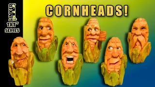 Carve Yourself a Corncob Head! Full Woodcarving Tutorial from a 1x1