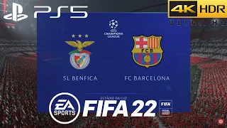 FIFA 22 - Benfica vs Barcelona | UCL Group stage - Group E | PS5™ Gameplay [4K 60FPS]