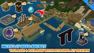 Minecraft pe 1.17 seed secret - seed village & pillage / Nether portal with Fortress !!