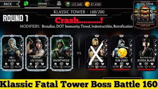 Klassic Tower Bosses Battle 160 🥵 Crash Fight + Reward | MK Mobile