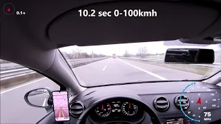 POV Seat Ibiza 1.2 90hp TSI 0-100 kmh / 0-60 mph + topspeed german Autobahn