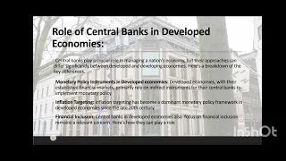Presentation group 6 Role of Central Banks in developing countries