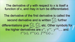 Calculus 1 (Differential Calculus) - Higher Order Derivatives (Topic 7)