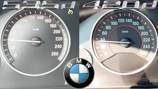 BMW F11 535d vs F32 420d xDrive 0-100 km/h Acceleration (60-120mph) Touring vs Coupe