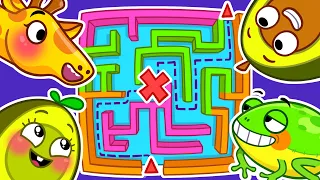 Giant Inflatable Maze 🤩 Learning Colors and Directions for Kids 🌈⬅️➡️ | Funny Stories by Pit & Penny