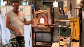 Art glass blowing demonstration in Murano Italy