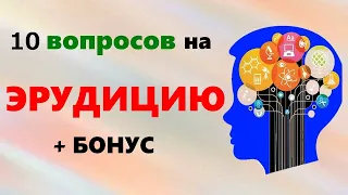 Тест на ЭРУДИЦИЮ среднего уровня сложности. Викторина из 10 вопросов с ответами