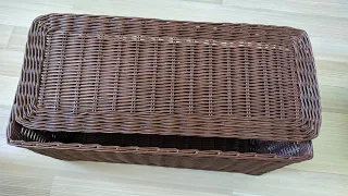 Крышка на короб с внутренним бортиком плетение из газетных трубочек