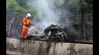 Witness heard victim's cry for help as car goes up in flames