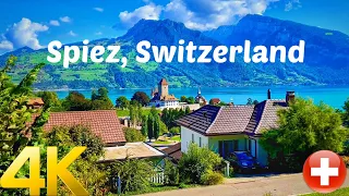 Spiez, Switzerland walking tour 4K 60fps - Most Beautiful Villages in Switzerland