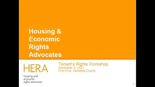 Tenants’ Rights: Eviction Updates