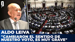 Aldo Leiva: "Cambiaron el sentido de nuestro voto, es muy grave"