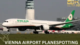 15 BEAUTIFUL LANDINGS in the MORNING | 4K Planespotting at Vienna Airport