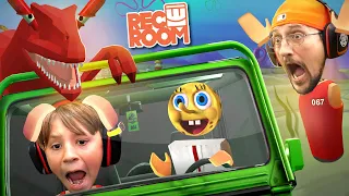 Playing TOP Rated REC ROOM Games! Squid Game & Spongebob w/ No Butt Hits Different (FGTeeV Gameplay)