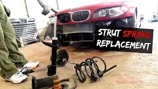 HOW TO REMOVE and INSTALL SPRING ON STRUT SHOCK McPherson Suspension