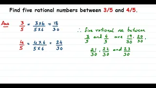 Find five rational numbers between 3/5 and 4/5.|Rational Numbers Class 8 | Axiom 1729 | NCERT