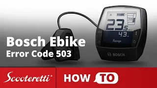 Bosch Error 503 - Bosch Ebike Codes