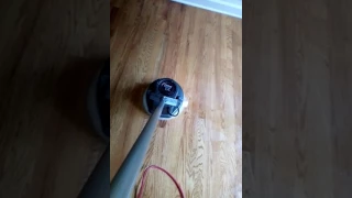 Polishing Hardwood floors with Oreck XL low speed buffer