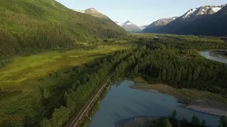 Aerial Train Views - 4k Aerial Footage - Bird's Eye View Relax, Sleep