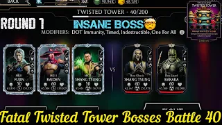 Boss K Shang Tsung & Lizard Baraka | Twisted Fatal Tower Bosses Battle 40 Fight + Reward| MK Mobile