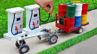 diy tractor mini petrol pump science project $10 dollar || @Mini Creative || keepvilla